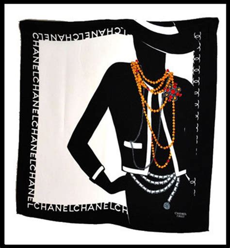 chanel silk scarf coco silhouette|chanel silk scarves for women.